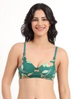 Green Floral Elegance Padded Bra