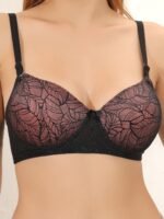 Velvet Noir – Black & Wine Lace Bra - Image 2