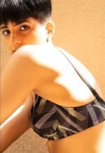 Power Move – Black Printed T-Shirt Bra - Image 4