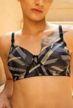 Power Move – Black Printed T-Shirt Bra - Image 2