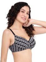 Geometric Charm Black & White Padded Bra - Image 2