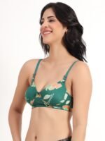 Green Floral Elegance Padded Bra - Image 3