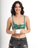 Green Floral Elegance Padded Bra - Image 4