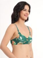 Green Floral Elegance Padded Bra - Image 2