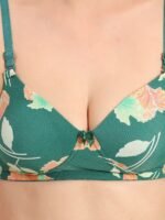 Green Floral Elegance Padded Bra - Image 5